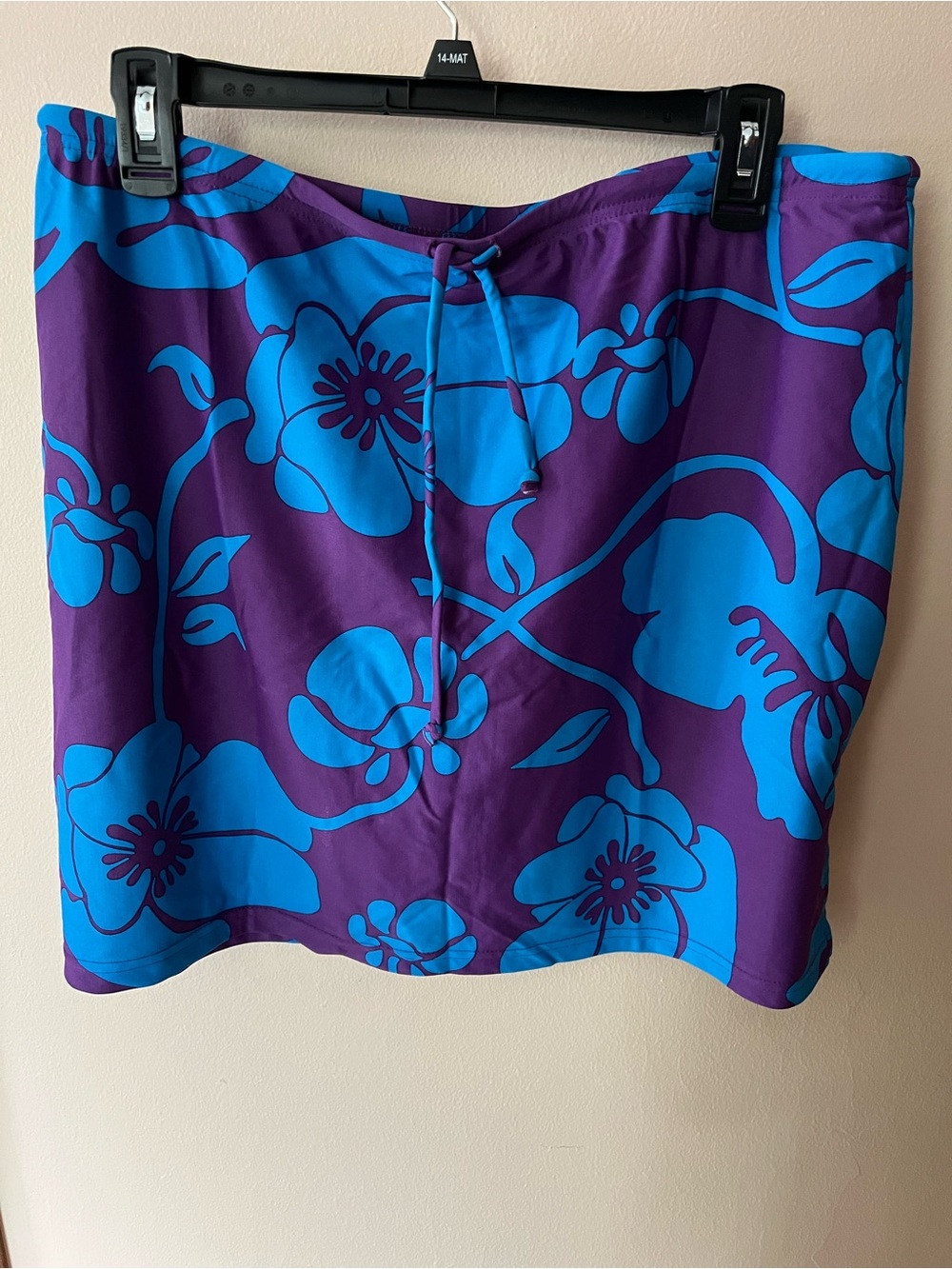 Old Navy Blue Floral on Purple Swim Skirt cover up